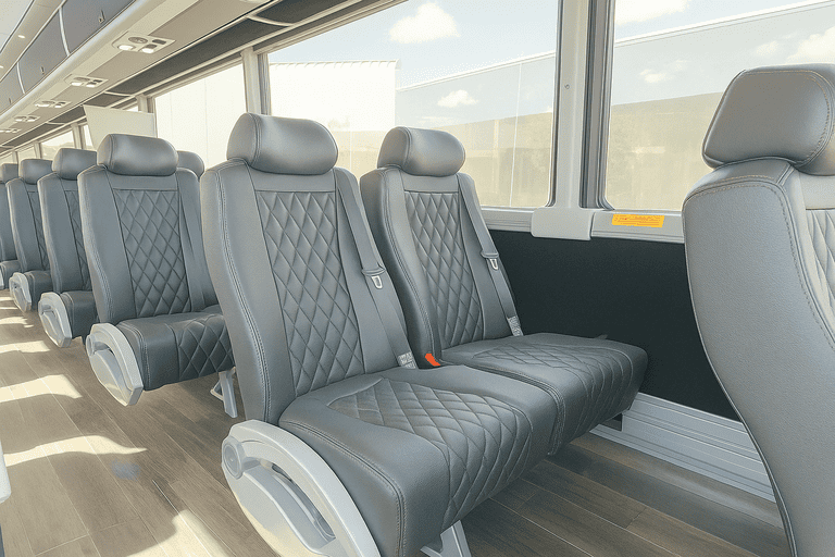 interior of Pasco Coach Bus Service charter bus