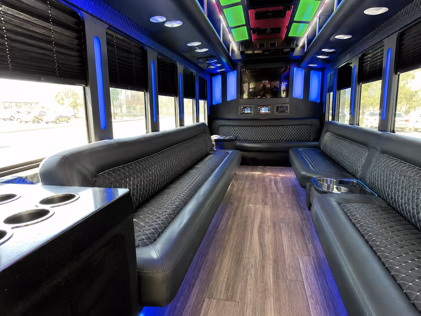 pasco 15 passenger party bus inside