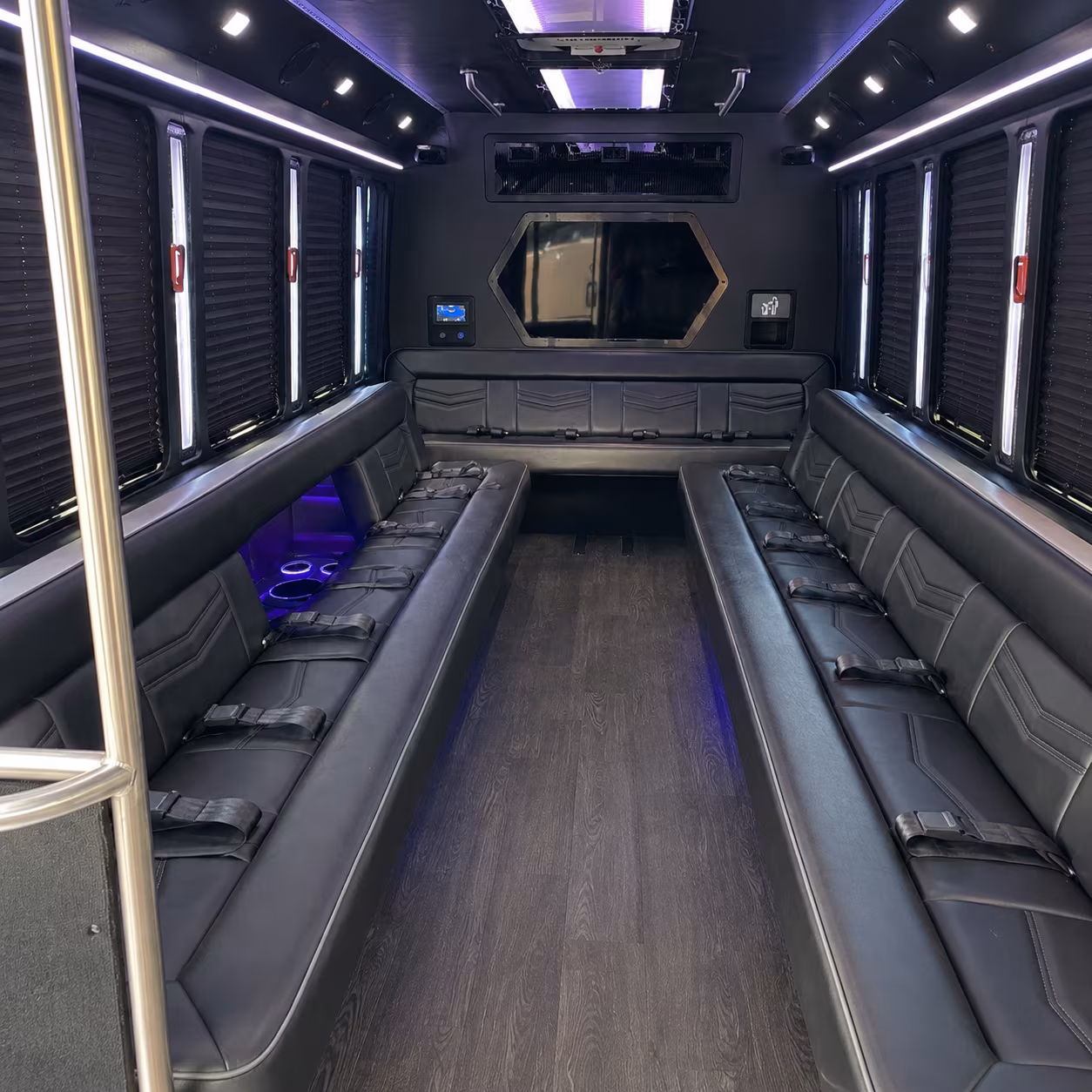 pasco 18 passenger party bus interior