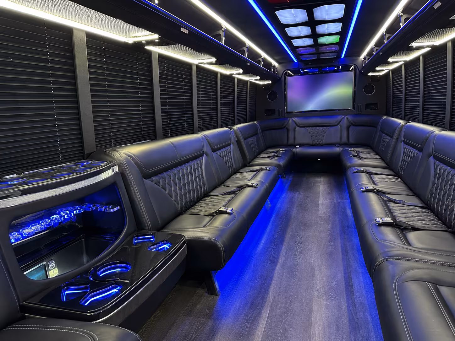 pasco 20 passenger party bus inside