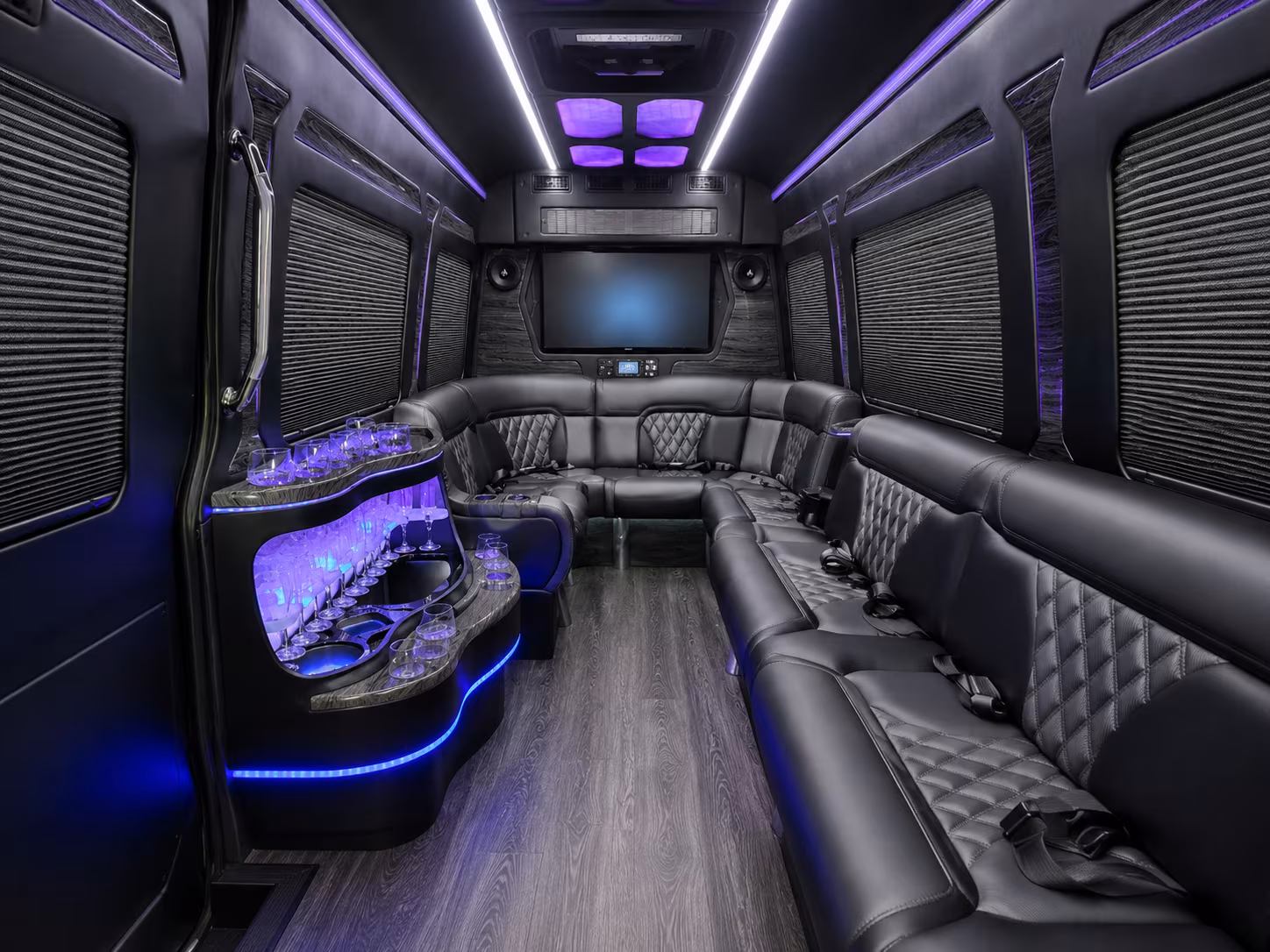 pasco 30 passenger party bus inside