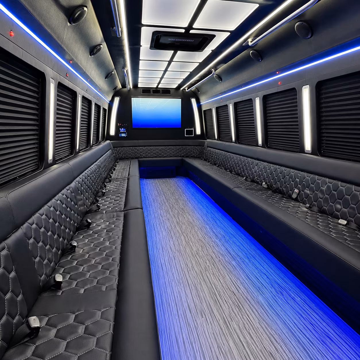pasco 50 passenger party bus inside